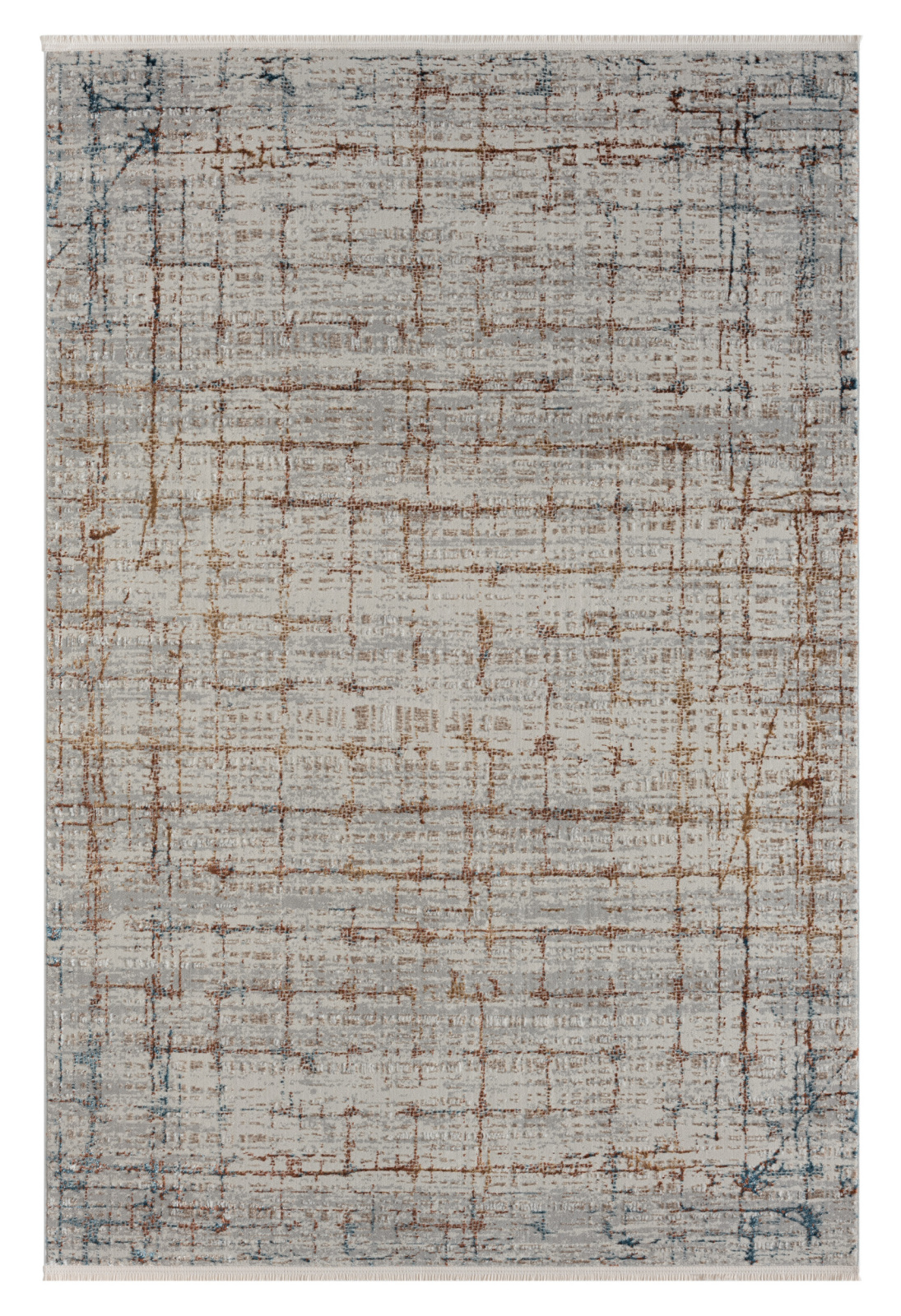 Kurzflorteppich ESME 3 - grau-terra - 200x290 cm