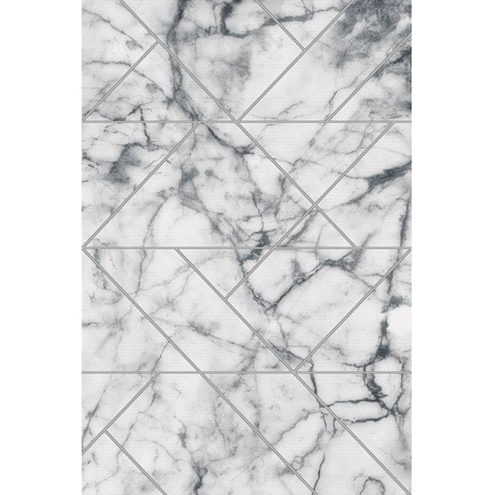 Kurzflorteppich - grau - Marmor - 120x170 cm