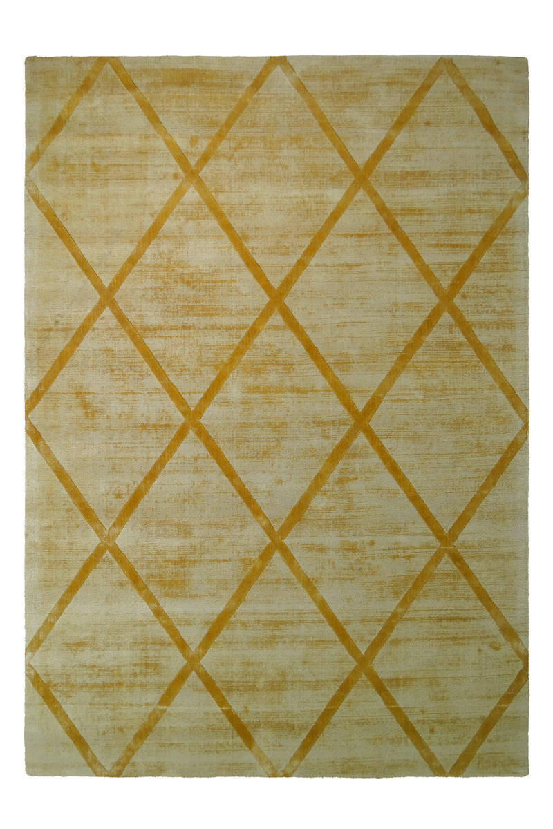 Kurzflorteppich LUXURY 200 - gelb - Retro-Design - 120x170 cm