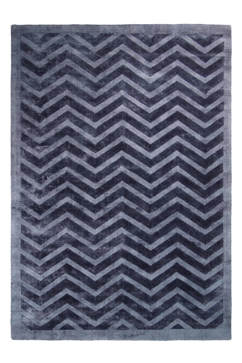 Kurzflorteppich LUXURY 400 - marineblau - Retro-Design - 160x230 cm