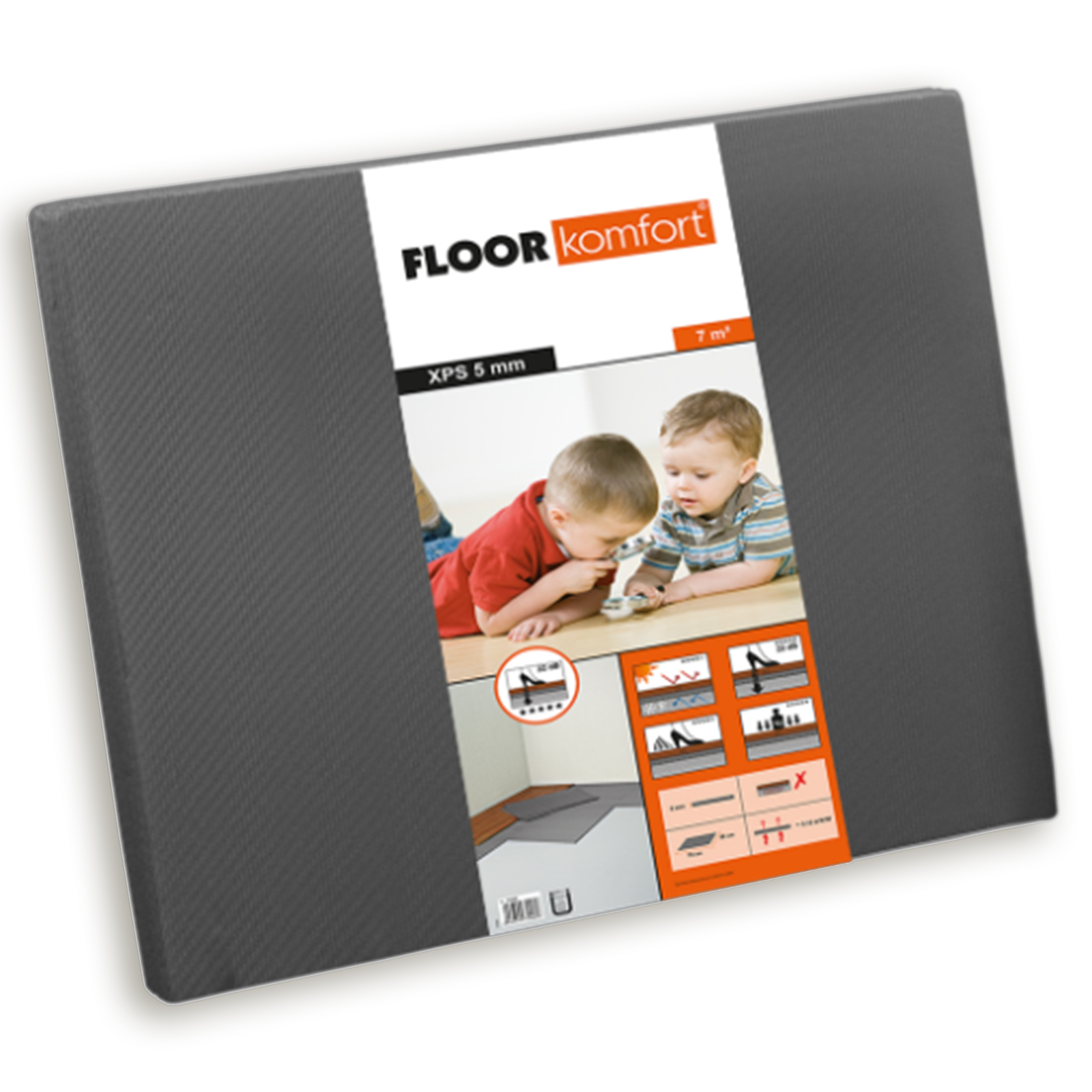 Laminatunterlage FLOORkomfort - XPS - anthrazit - für 7 qm