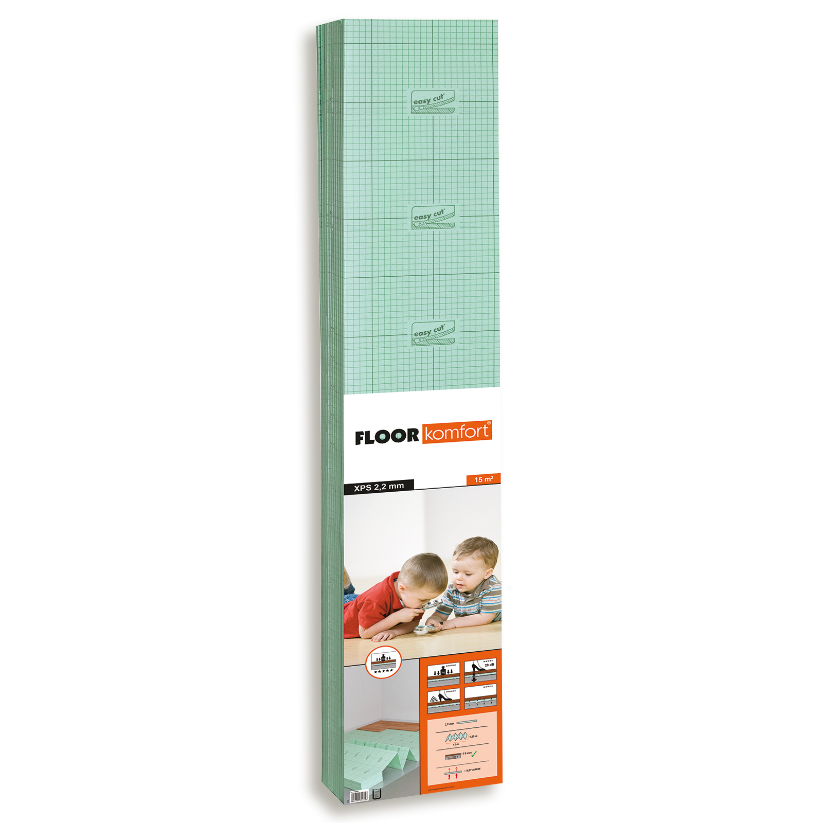 Laminatunterlage FLOORkomfort - XPS Faltplatte - grün - für 15 qm