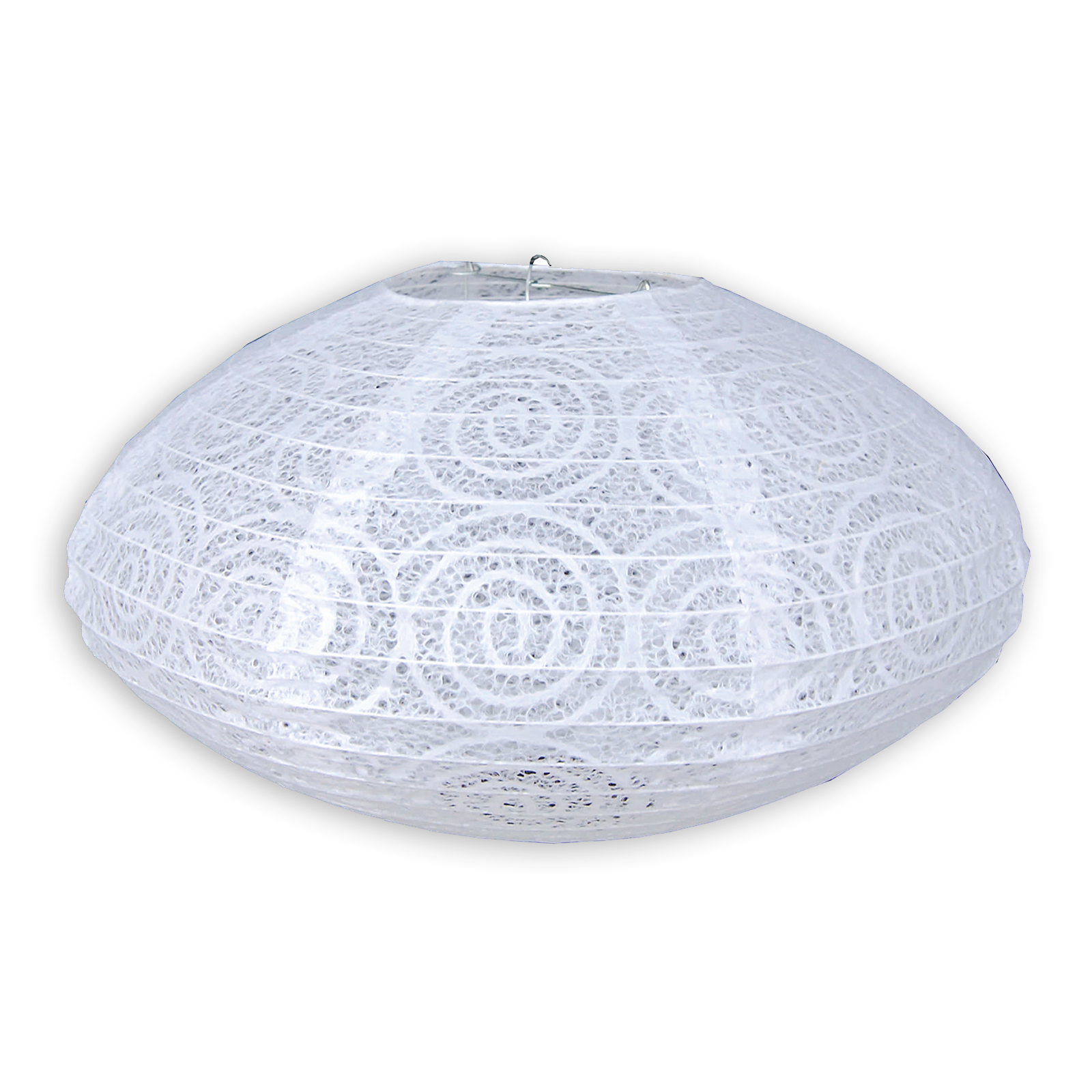 Lampenschirm - Reispapier - weiß - oval