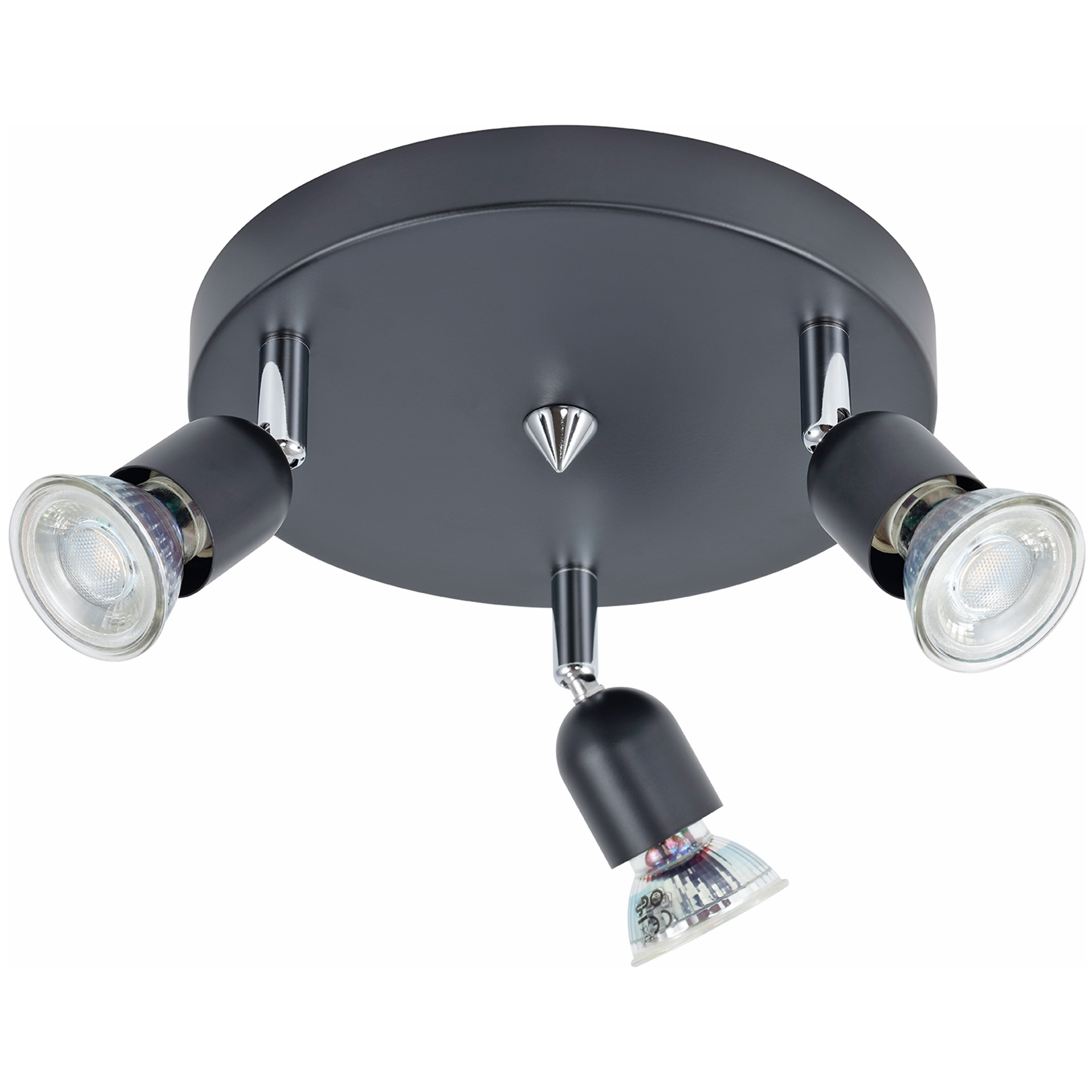 LAMPURA LED-Rondell - schwarz matt - 3-flammig