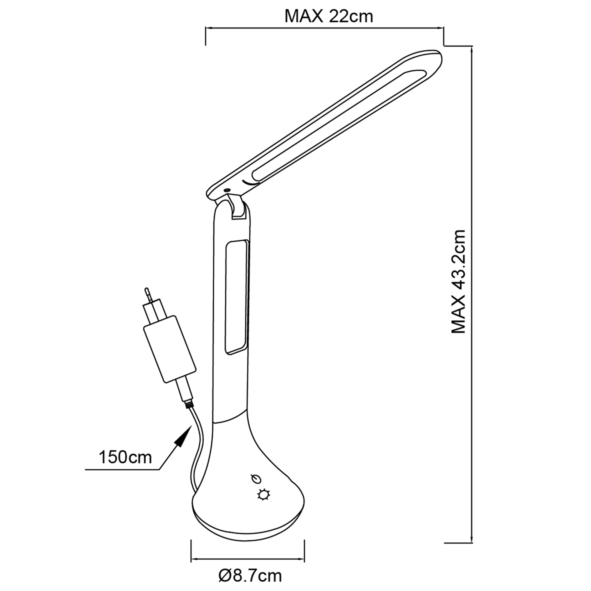 LAMPURA LED-Schreibtischleuchte - schwarz - Touch
