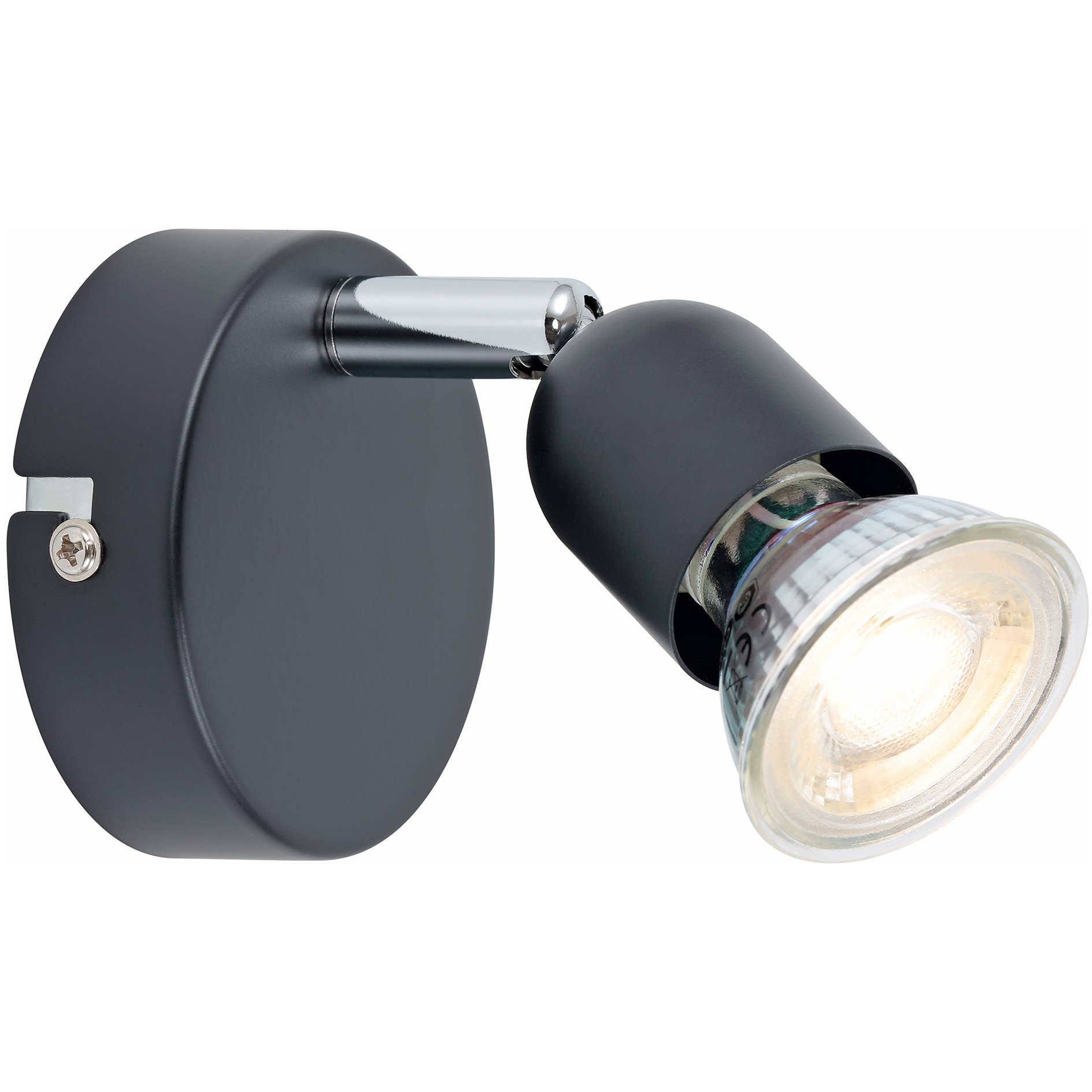 LAMPURA LED-Spot - schwarz matt - Ø 8 cm