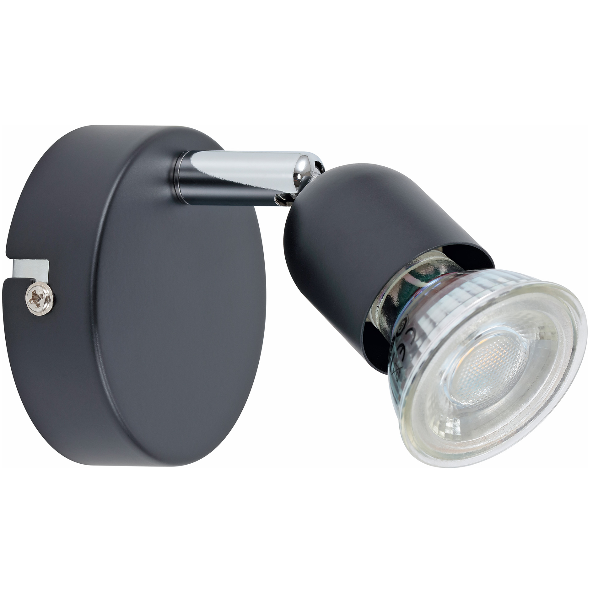 LAMPURA LED-Spot - schwarz matt - Ø 8 cm