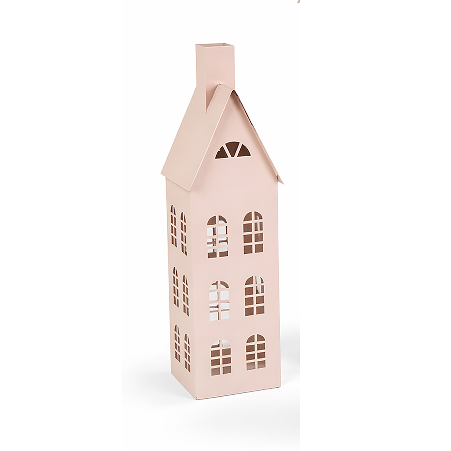 Laterne Haus - rosa - Metall - 45 cm hoch