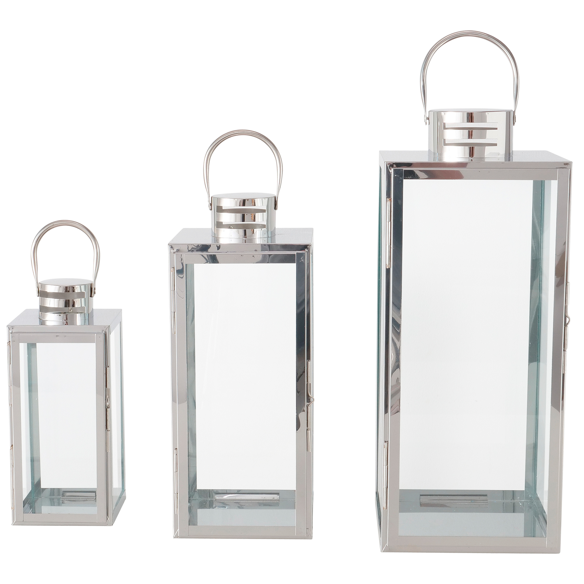 Laterne - silber - 39 cm hoch