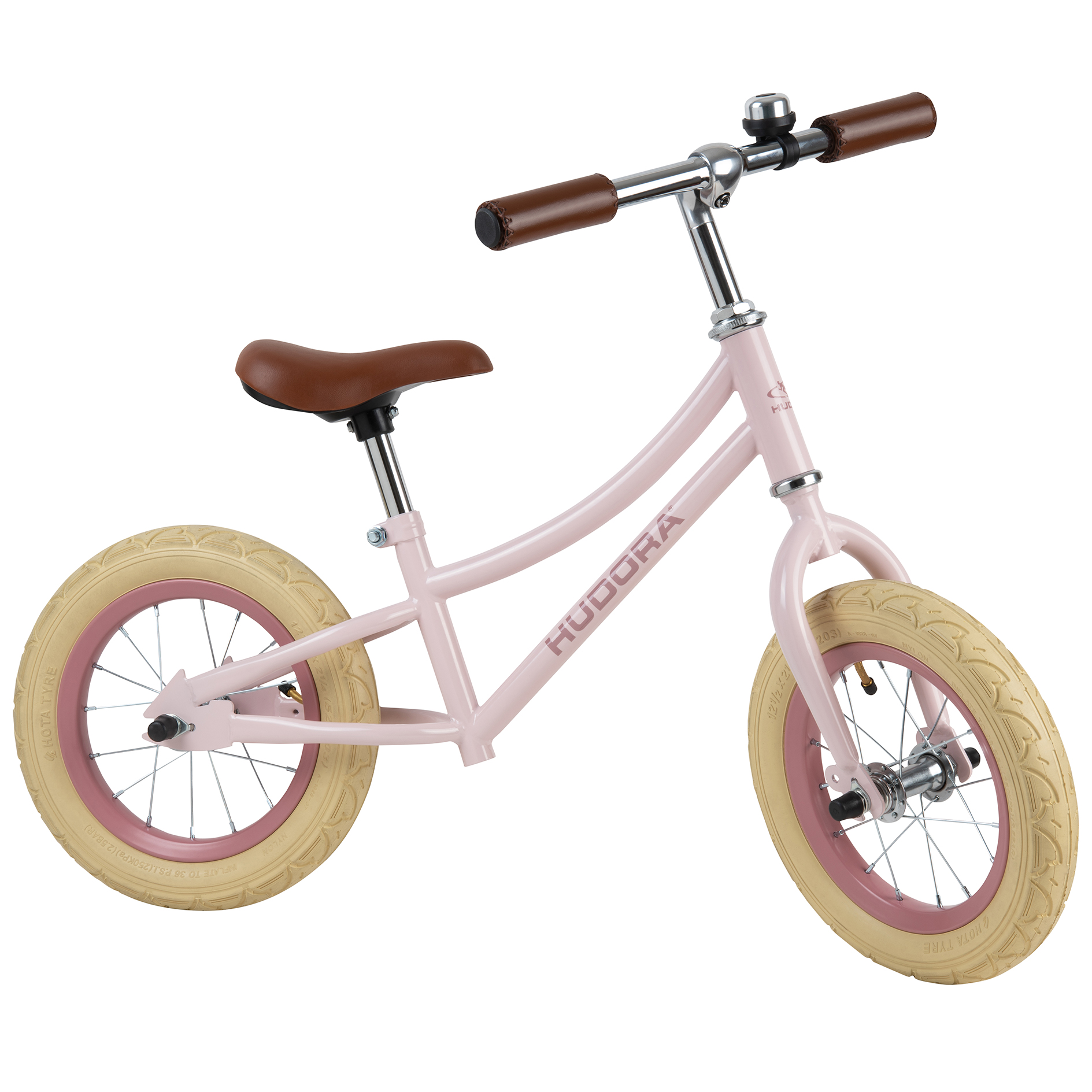 Laufrad RETRO - rosa - doppelt höhenverstellbar - 12"