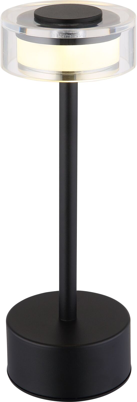 LED-Akku-Tischleuchte - schwarz matt - Touchdimmer - 23,5 cm
