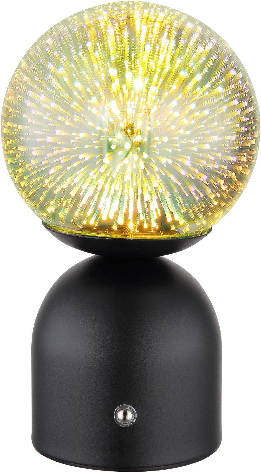 LED-Akku-Tischleuchte - schwarz-matt - Touchdimmer - 3D-Effekt - 21 cm