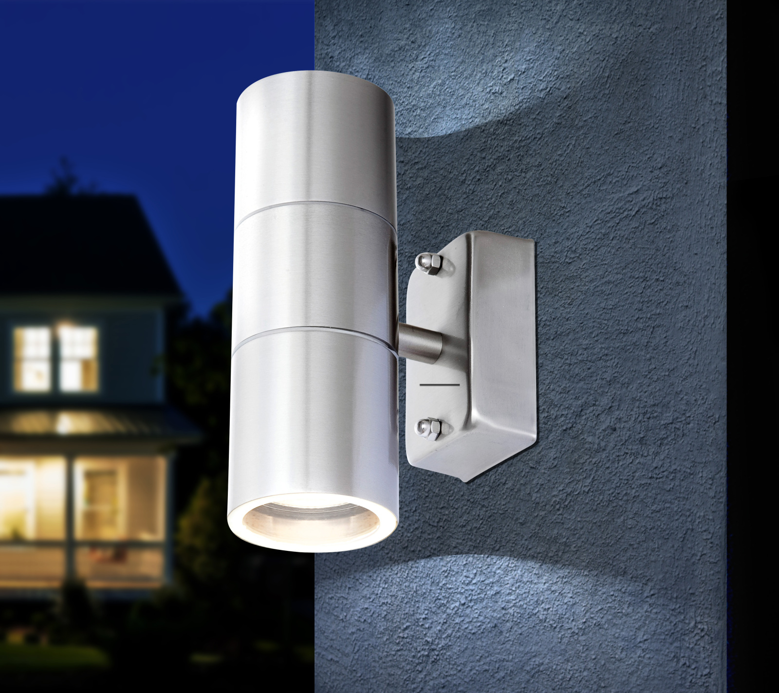 LED-Außenleuchte - Edelstahl - 2-flammig
