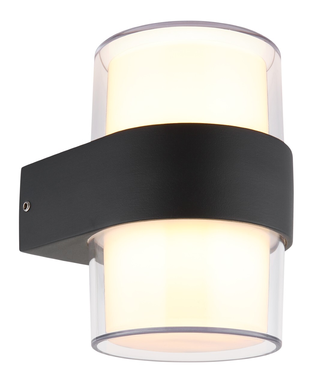 LED-Außenwandleuchte - anthrazit matt - klar satiniert - 13 cm hoch