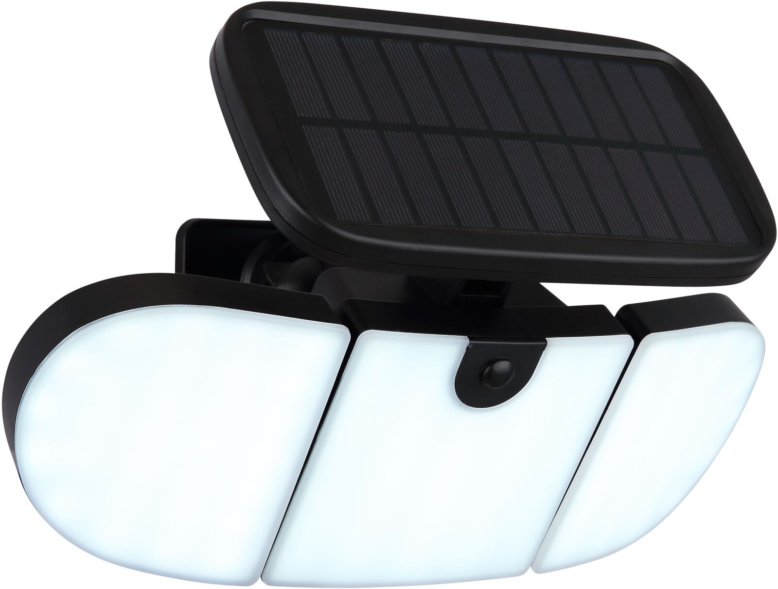 LED-Baustrahler-Solarleuchte - schwarz matt - opal - mit Bewegungssensor