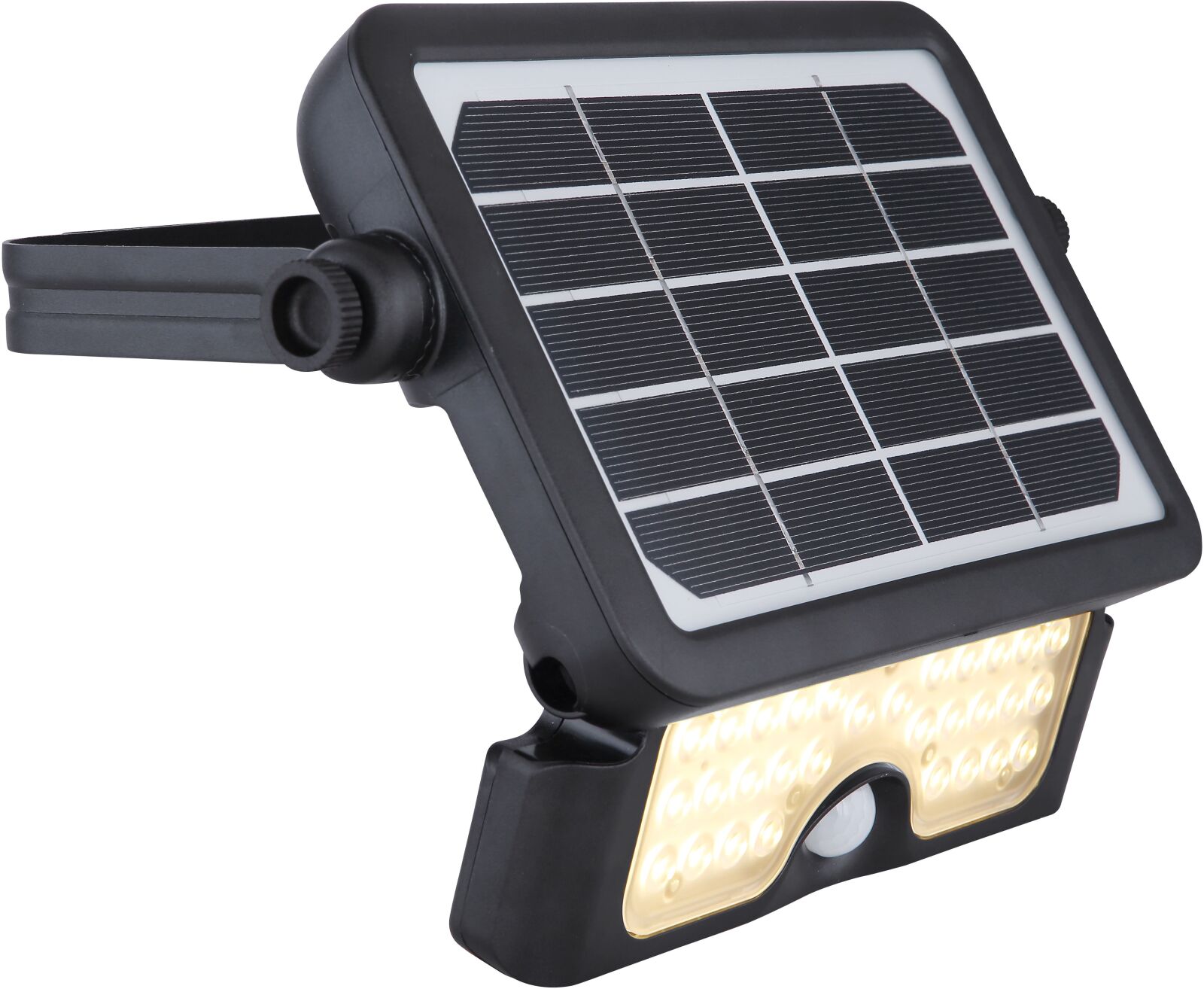 LED-Baustrahler-Solarleuchte - schwarz satiniert - schwenkbar