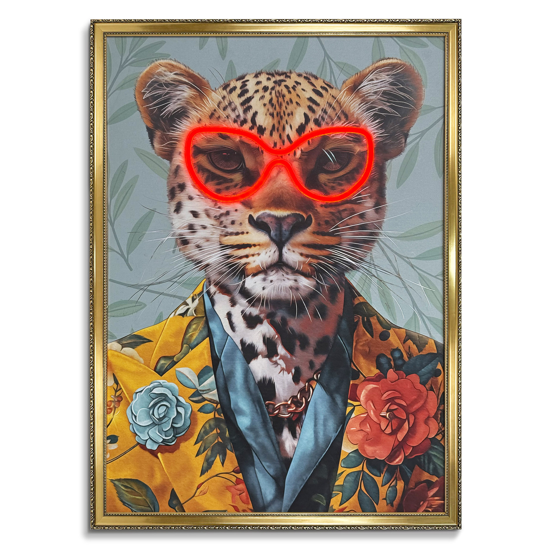 LED-Bild DANDY PANTHER - gerahmt - Timer - 50x70 cm