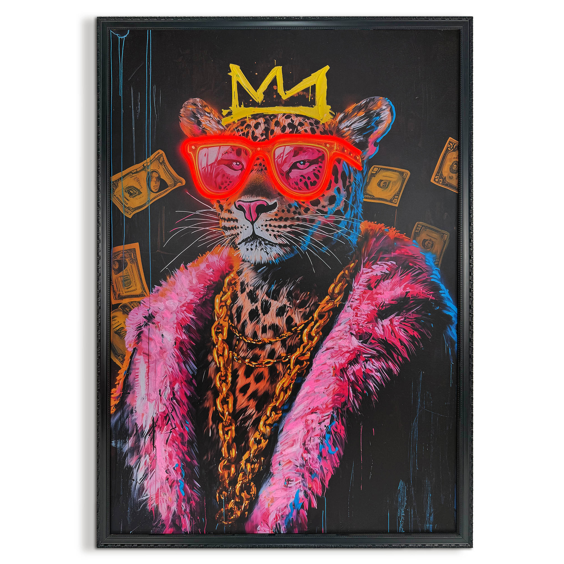 LED-Bild PIMPIN LEO - gerahmt - Timer - 70x100 cm