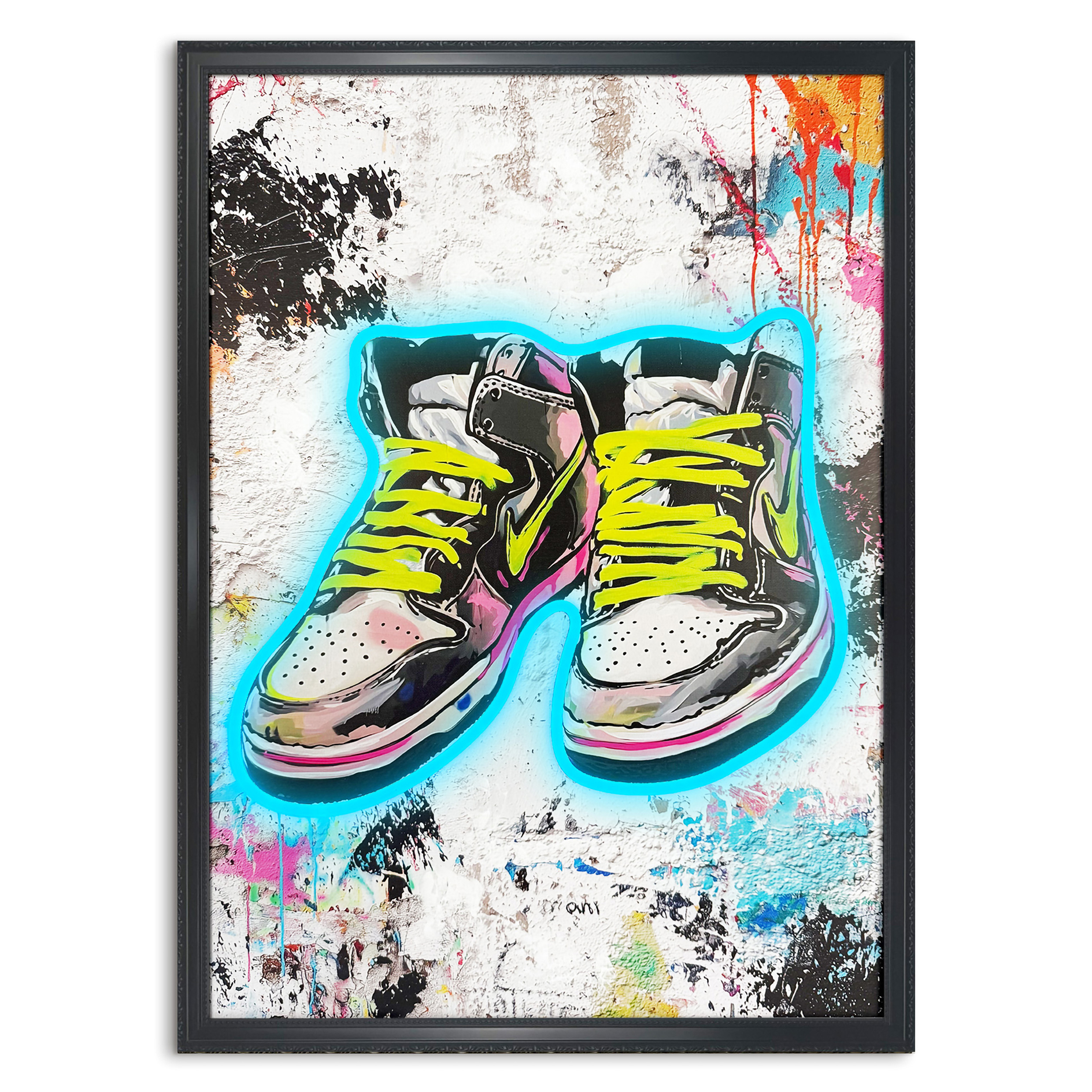 LED-Bild SNEAKER VIEW - gerahmt - Timer - 50x70 cm