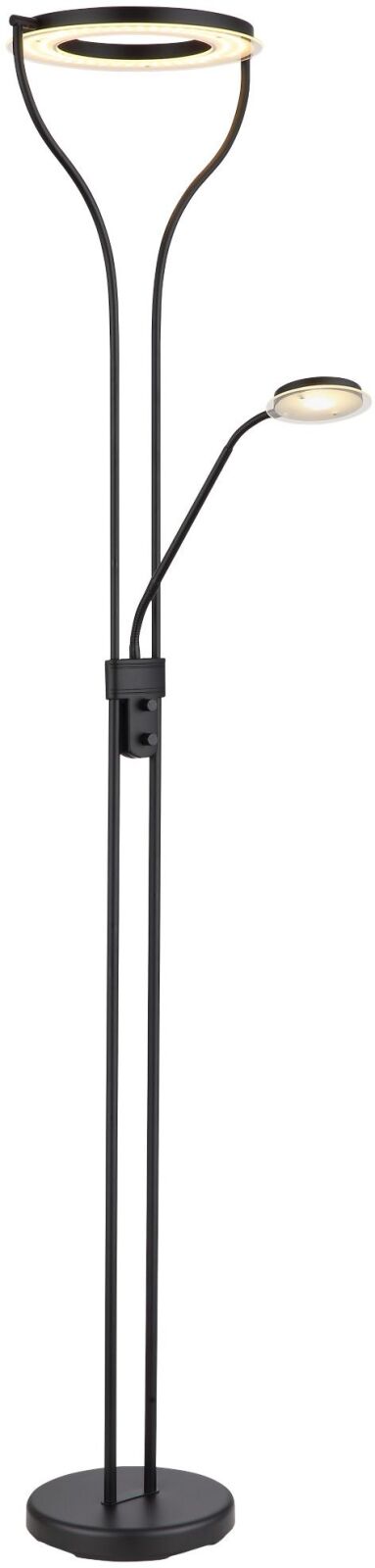 LED-Deckenfluter - schwarz - dimmbar - 194 cm