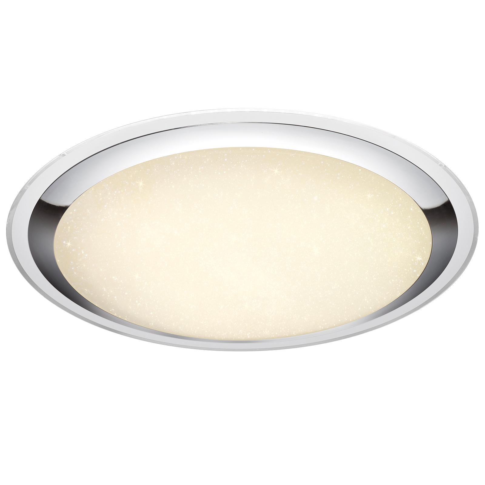 LED-Deckenlampe - weiß-chrom - dimmbar - mit Fernbedienung - Ø 85 cm