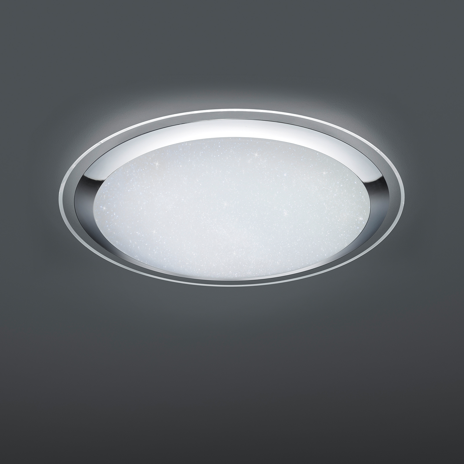 LED-Deckenlampe - weiß-chrom - dimmbar - mit Fernbedienung - Ø 85 cm
