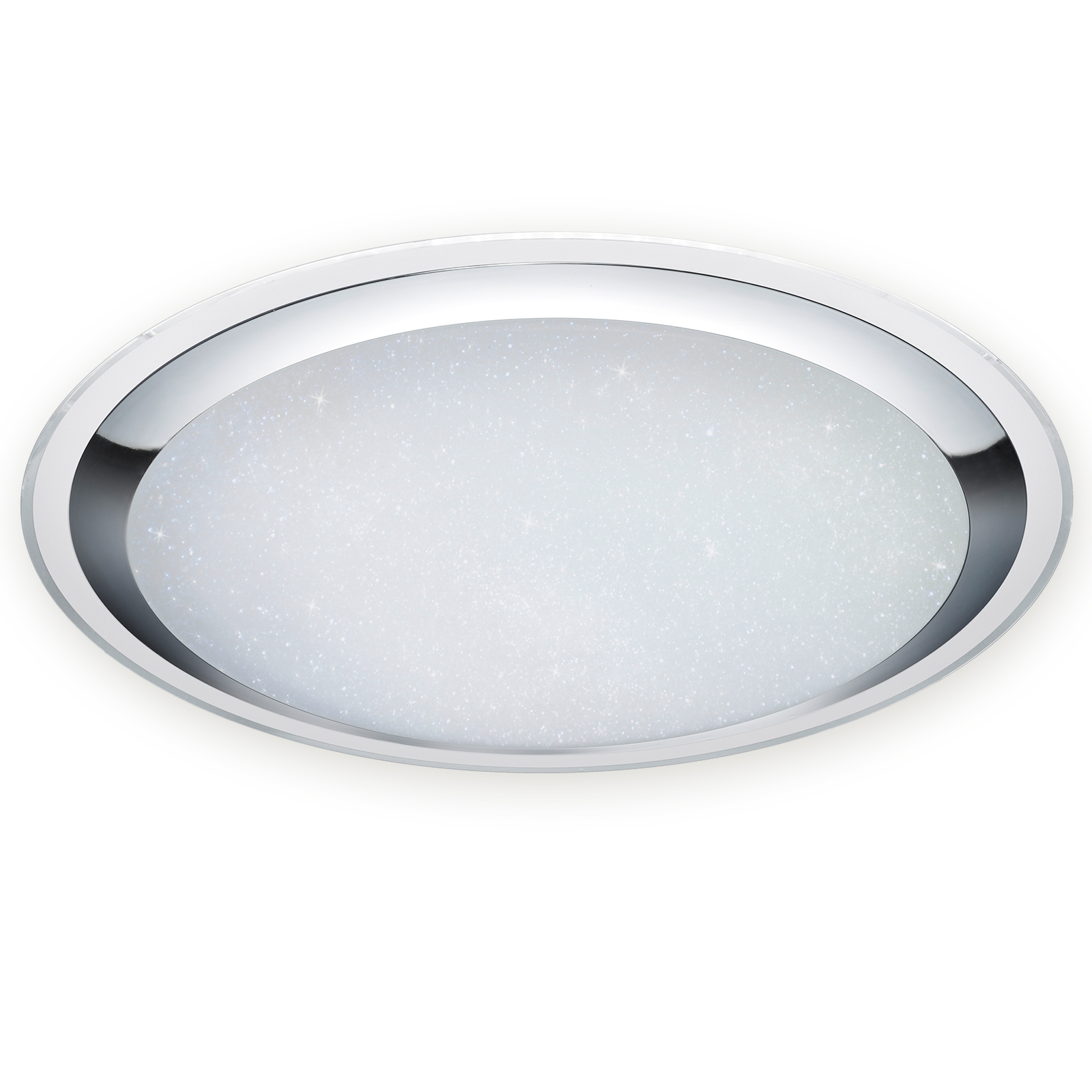 LED-Deckenlampe - weiß-chrom - dimmbar - mit Fernbedienung - Ø 85 cm