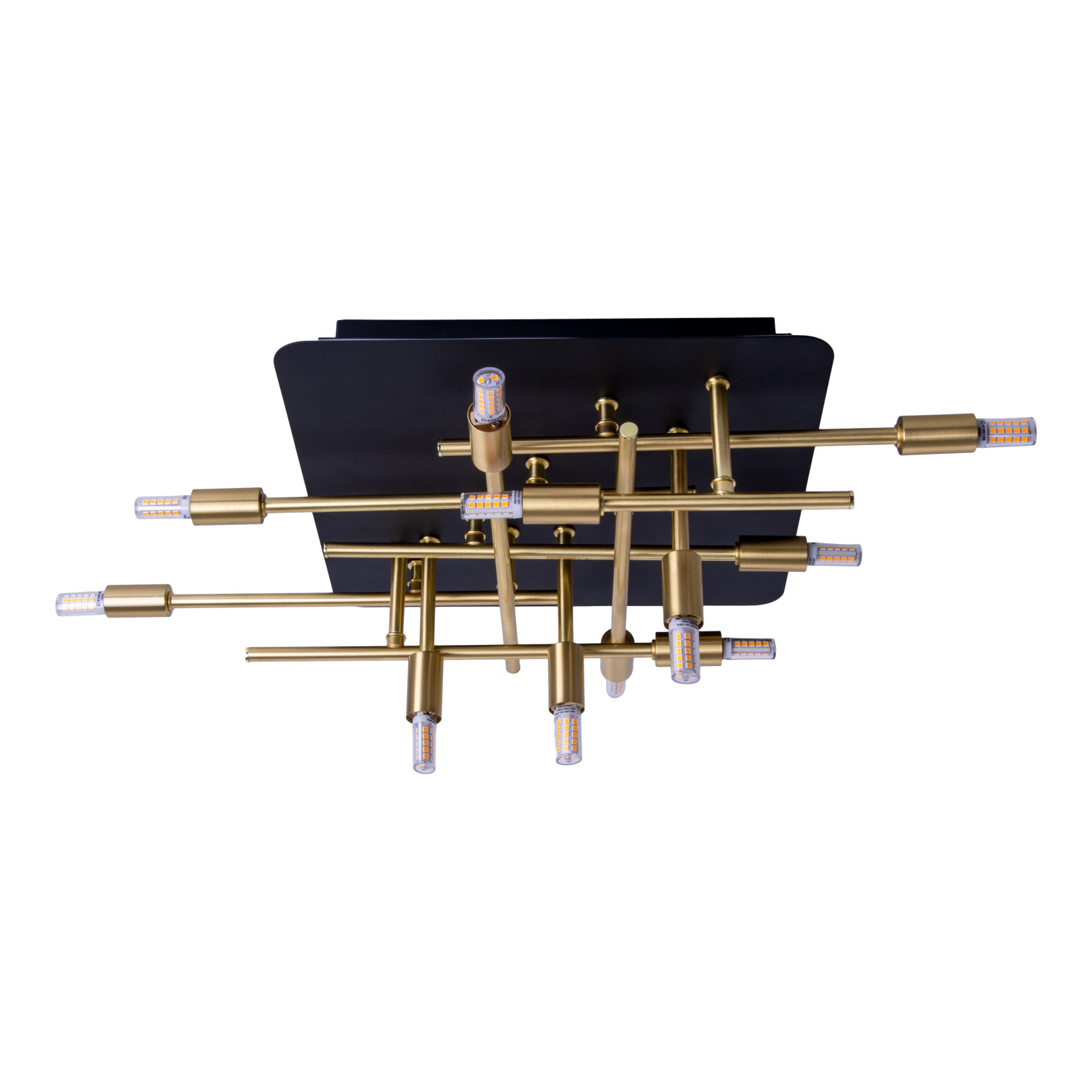 LED Deckenleuchte ANCONA - schwarz-gold - 51 cm - mit Backlight