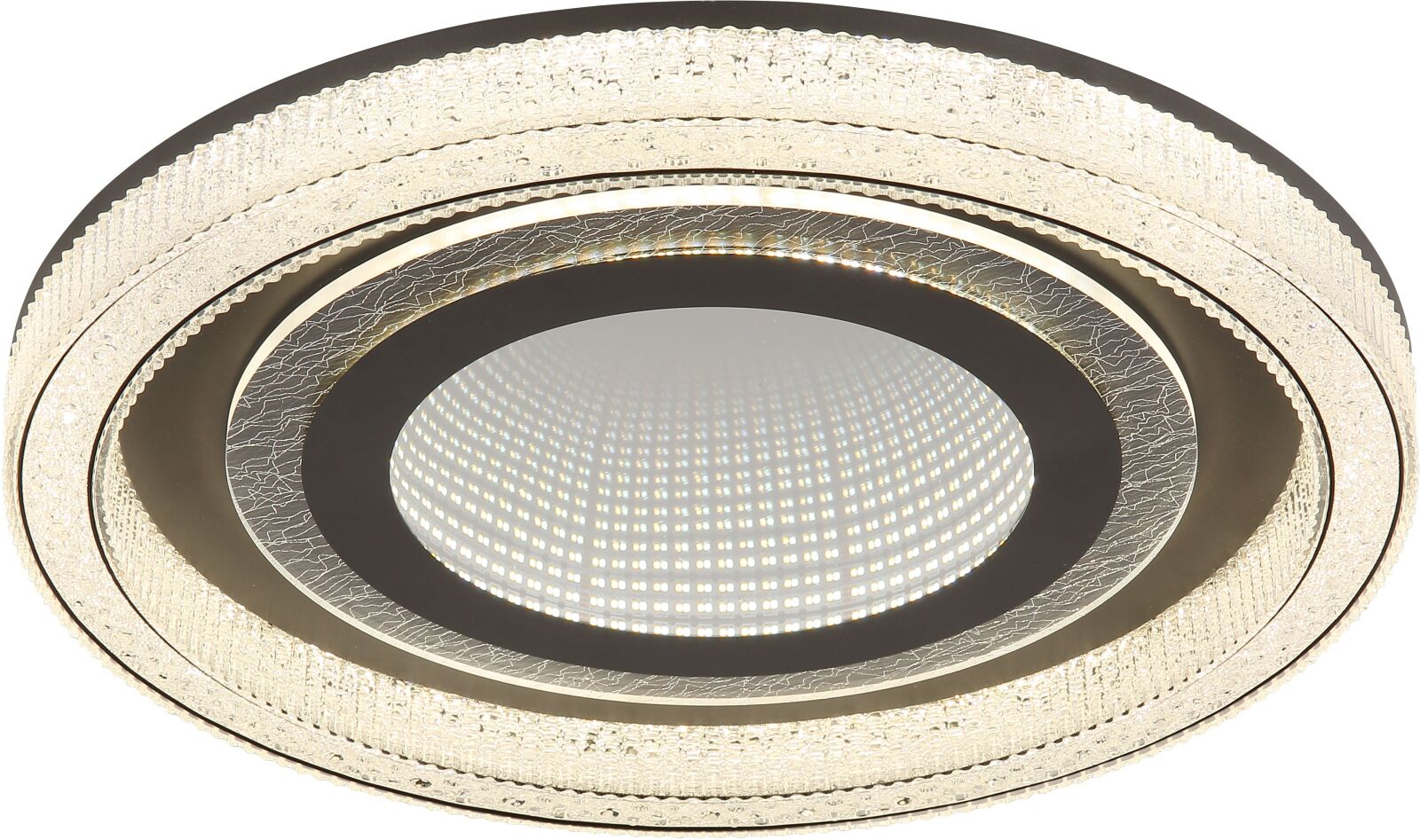 LED-Deckenleuchte - anthrazit matt - Acrylkristalle - mit Fernbedienung - Ø 48 cm