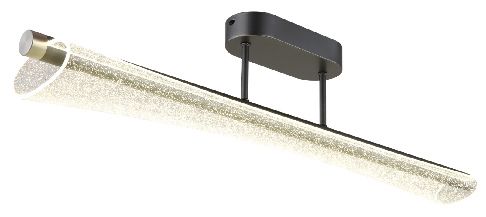 LED-Deckenleuchte - anthrazit matt - Nickel matt - klar mit Luftblasen - 81 cm