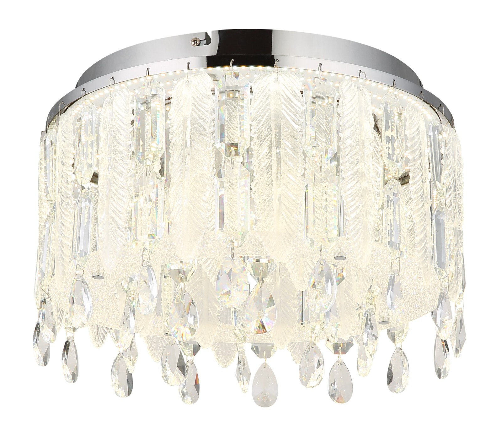 LED-Deckenleuchte - chrom - klar - K5 Glaskristalle - dimmbar