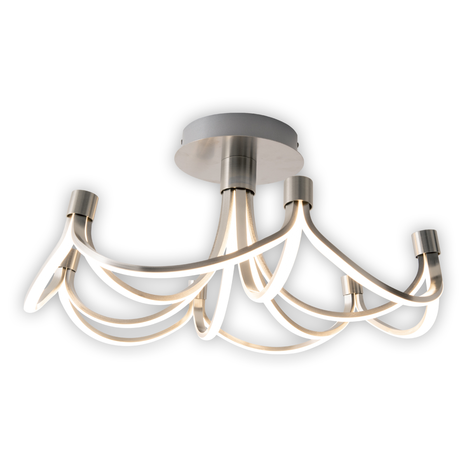 LED-Deckenleuchte FESTOS - Nickel matt - Ø 60 cm - dimmbar