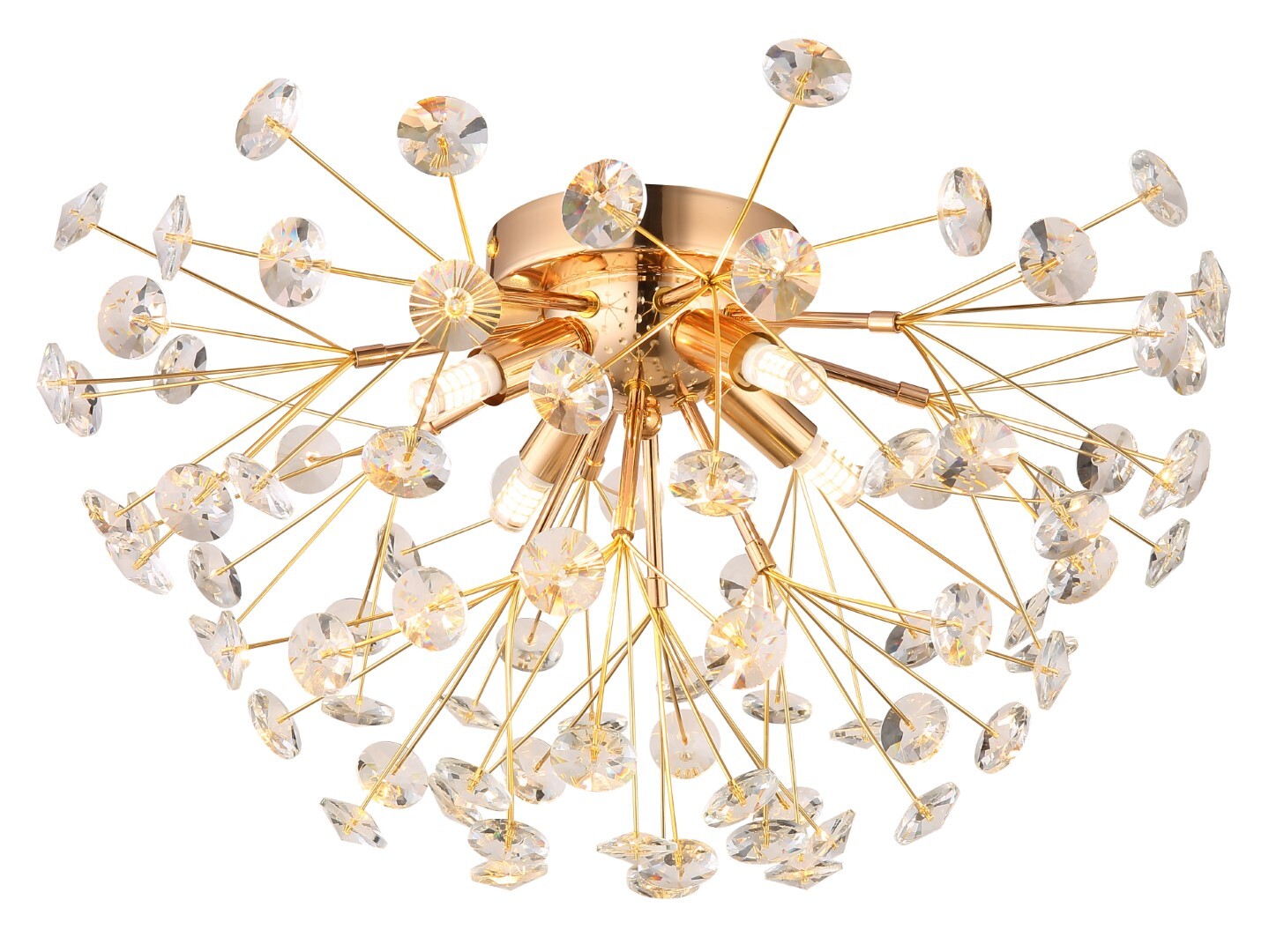 LED-Deckenleuchte - goldfarben klar - K9 Kristalle - Ø 45 cm