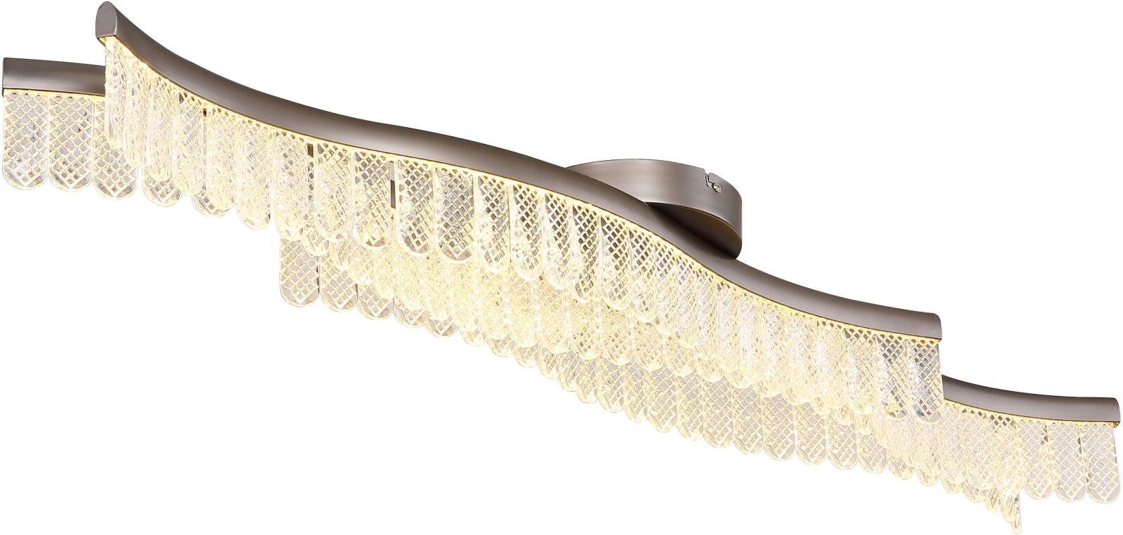 LED-Deckenleuchte - graphit matt - klar - Acrylkristalle