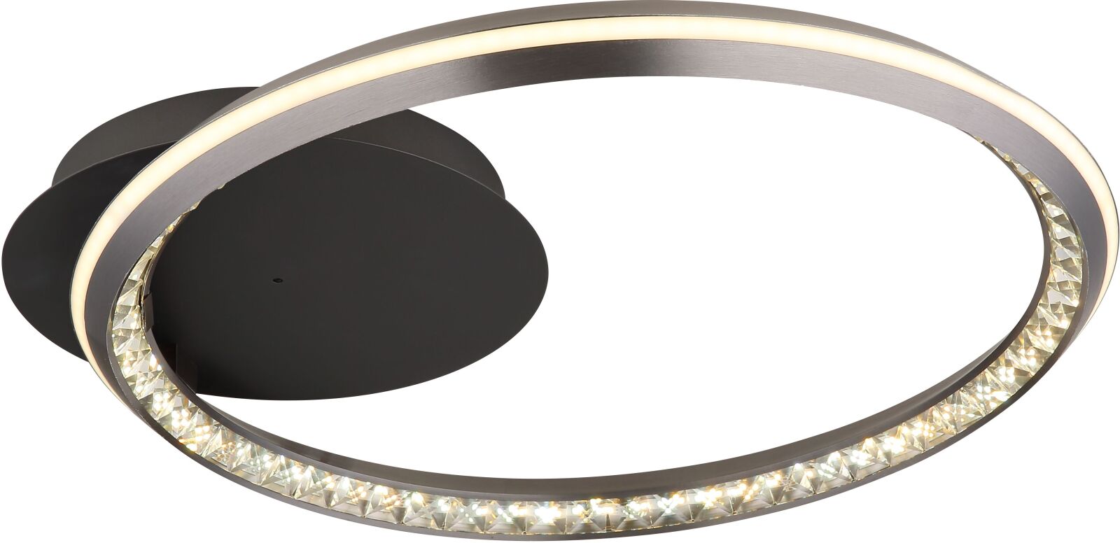 LED-Deckenleuchte - grau matt - opal - 53 cm