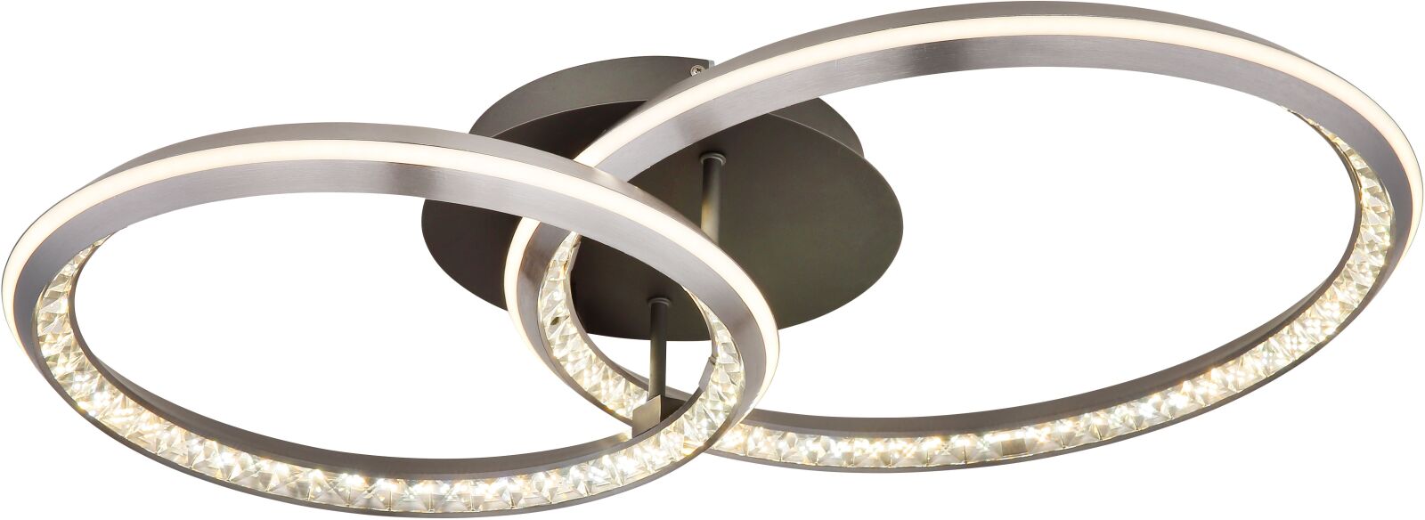 LED-Deckenleuchte - grau matt - opal - 75 cm