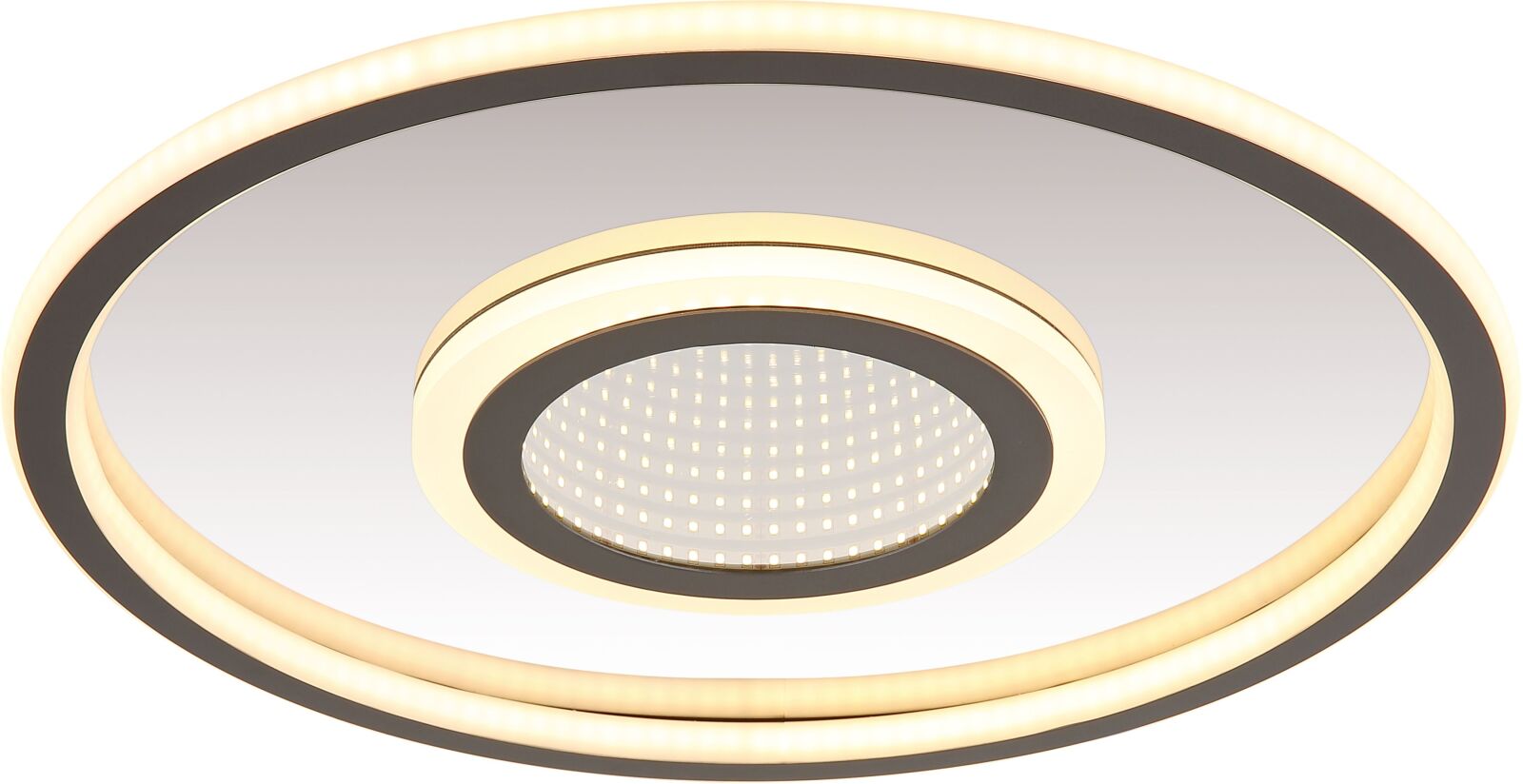 LED-Deckenleuchte - grau matt - opal - verspiegelt - Ø 43 cm