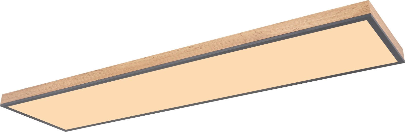 LED-Deckenleuchte - holzfarben-graphit - dimmbar - Fernbedienung