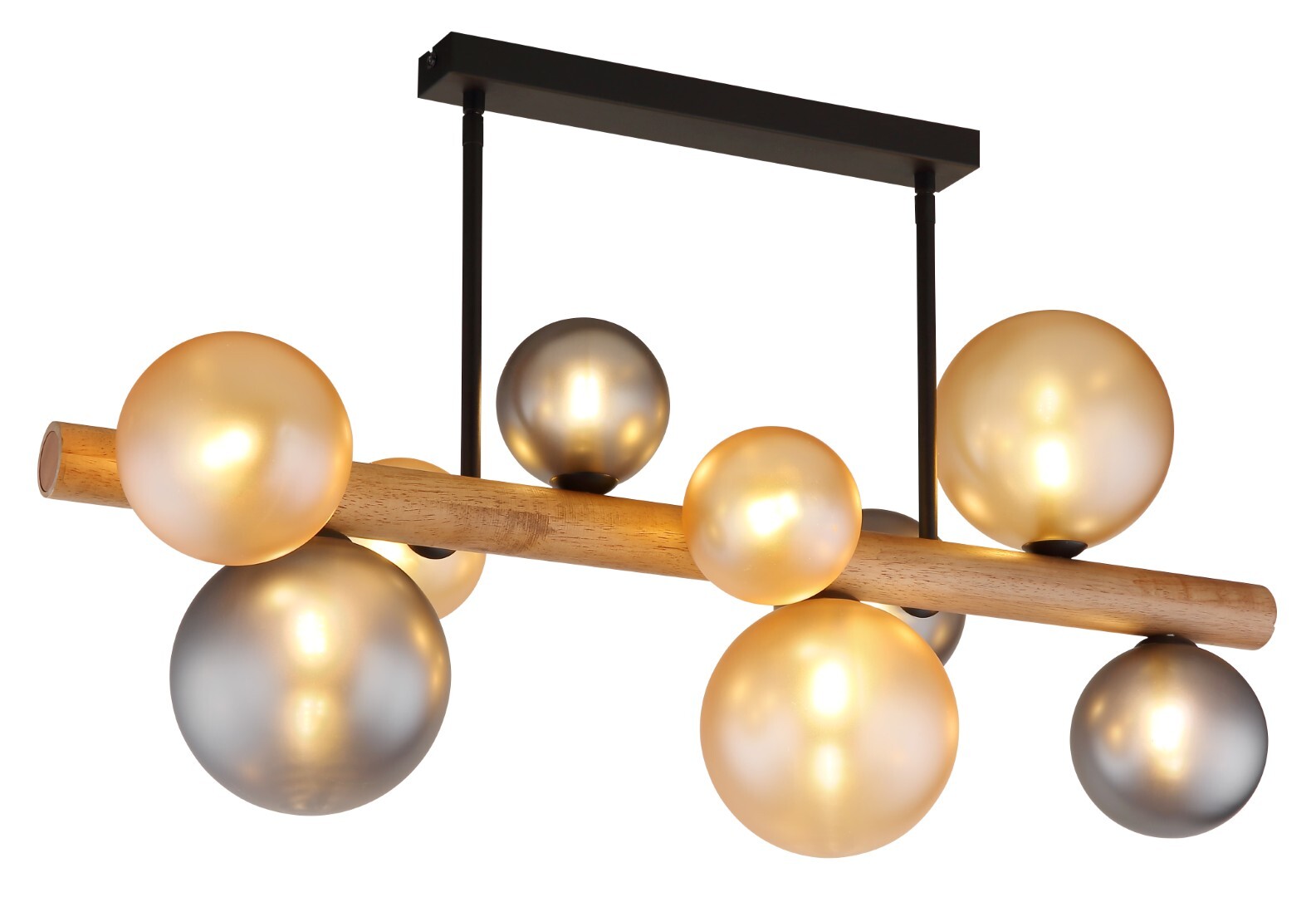 LED-Deckenleuchte - holzfarben - multicolor - 9-flammig