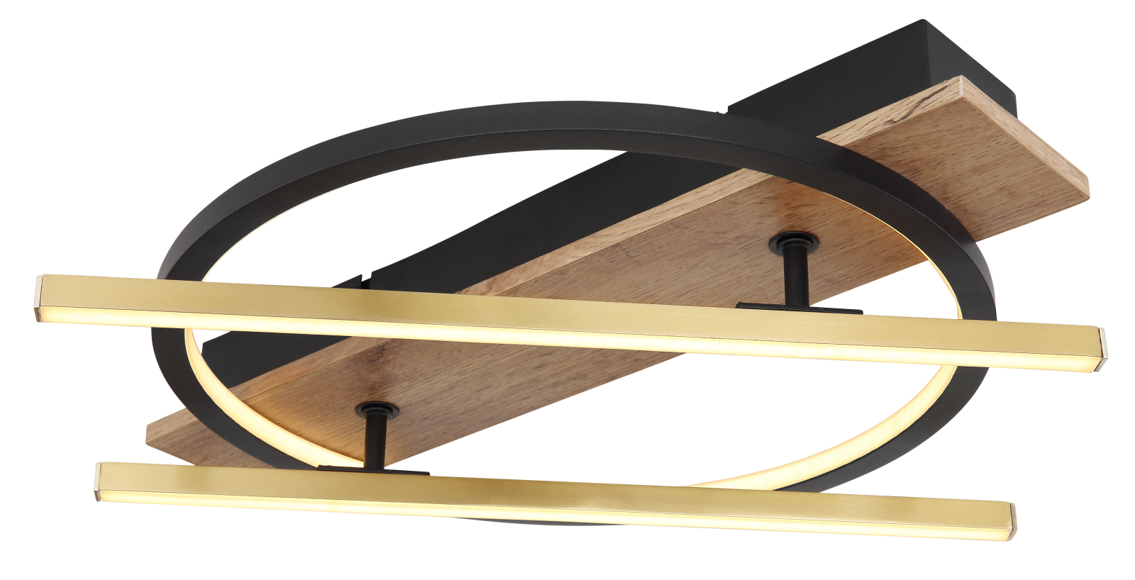 LED-Deckenleuchte - Holzoptik - schwarz matt - dreh-/schwenkbar