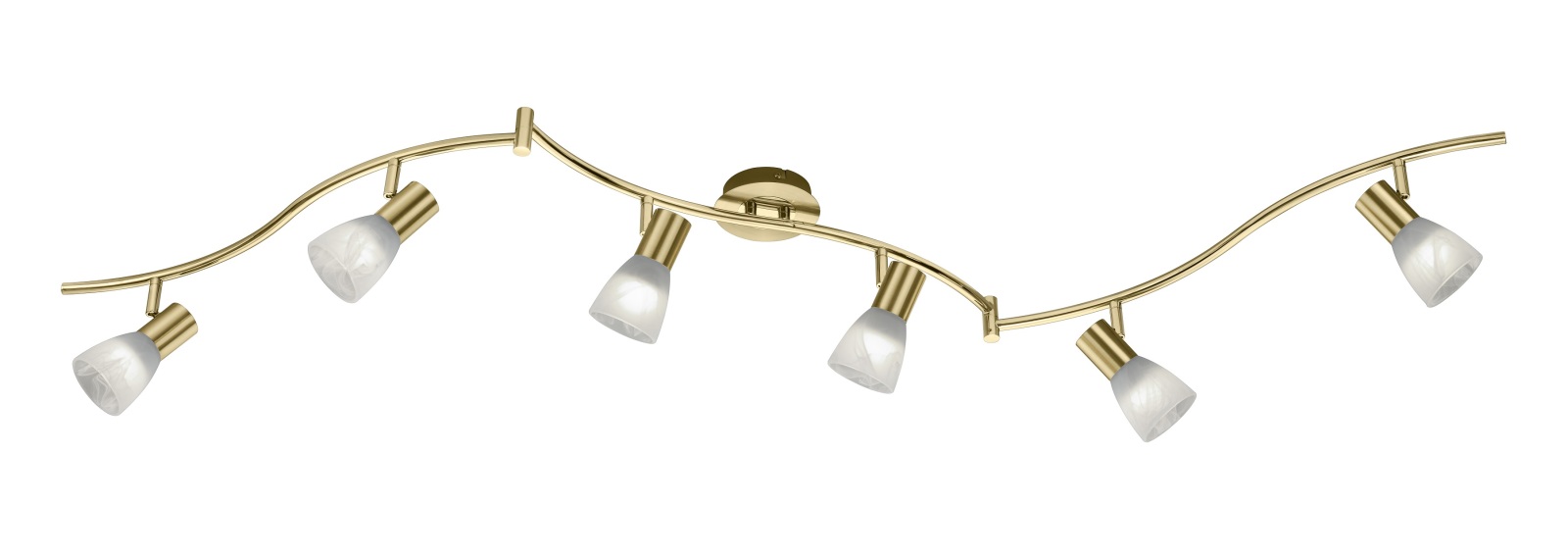 LED-Deckenleuchte - Messing matt - 6-flammig
