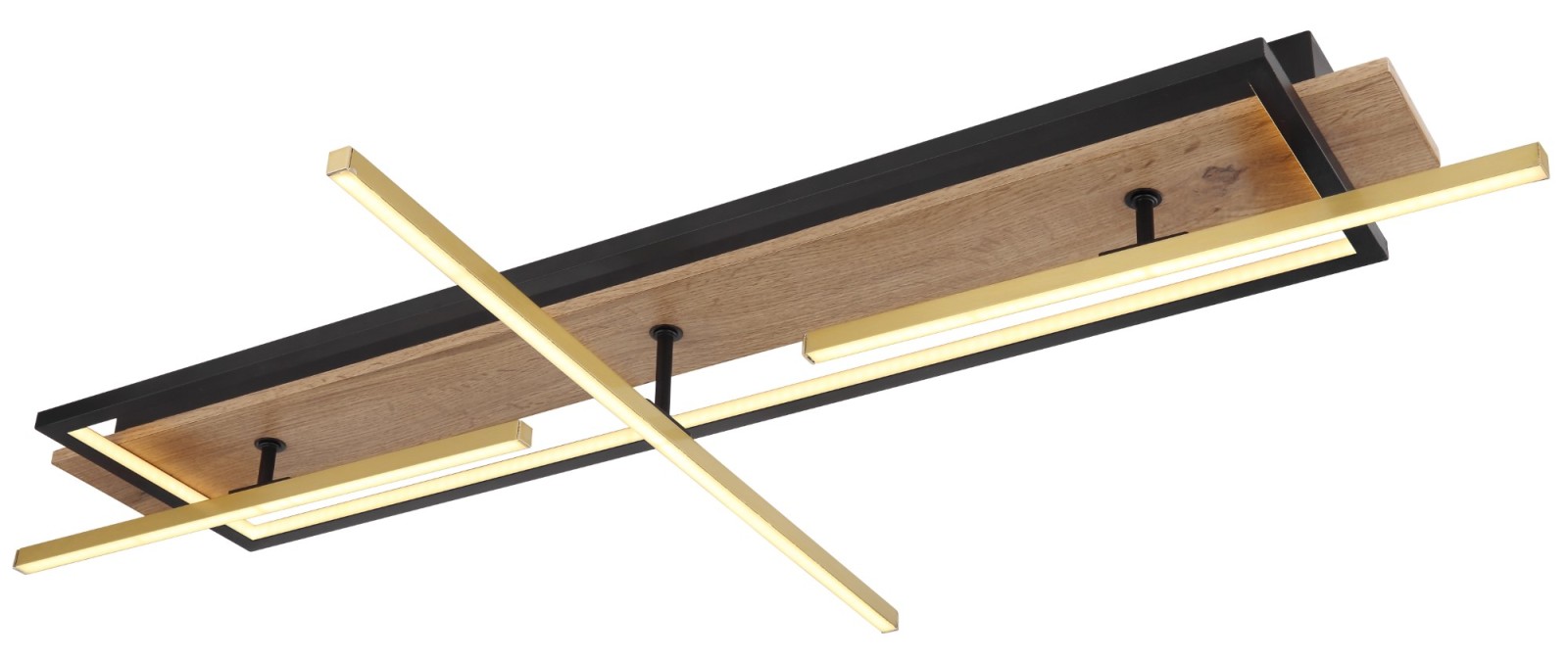 LED-Deckenleuchte - messing-schwarz - 100 cm breit