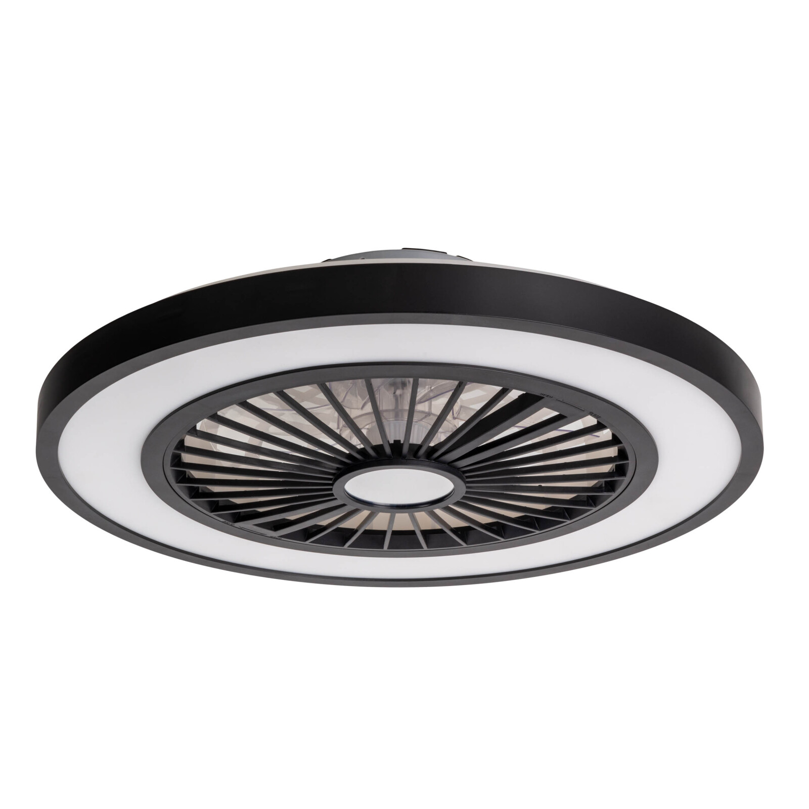 LED-Deckenleuchte mit Ventilator ARIOSO - schwarz - dimmbar - Ø 54 cm