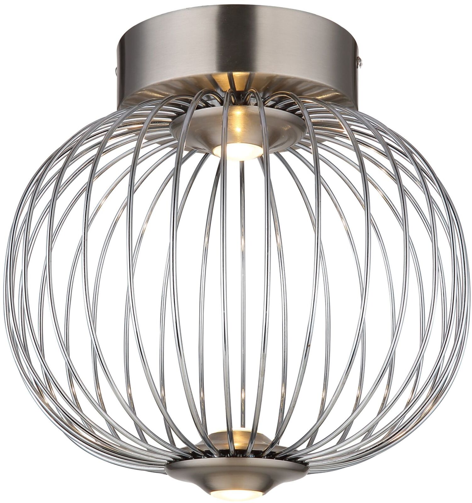 LED-Deckenleuchte - Nickel matt - Chrom - Memoryfunktion - Ø 30 cm
