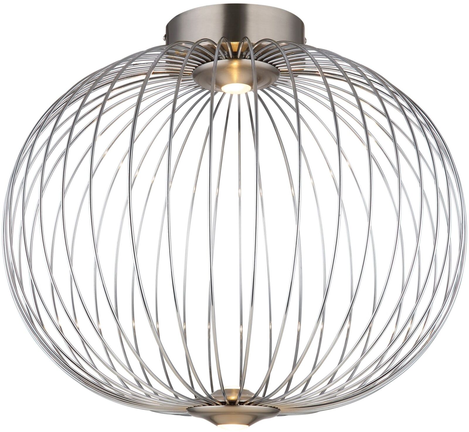 LED-Deckenleuchte - Nickel matt - Chrom - Memoryfunktion - Ø 50 cm