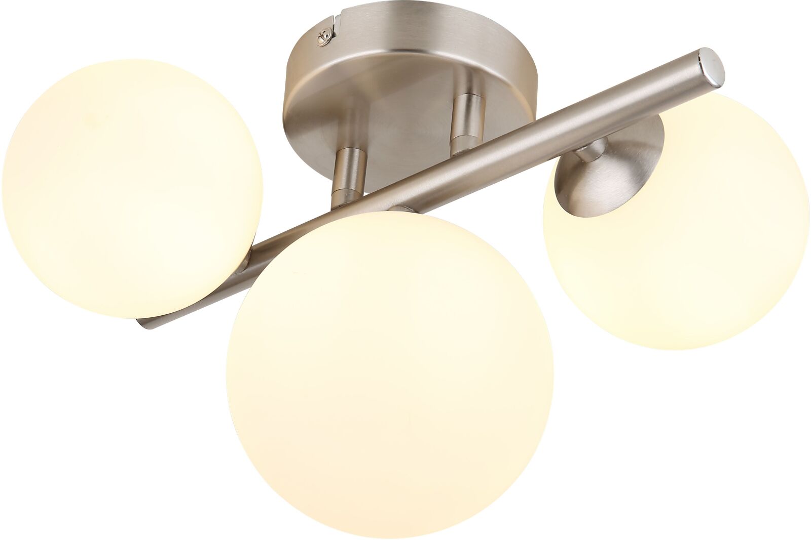 LED-Deckenleuchte - Nickel matt - opal - 3-flammig