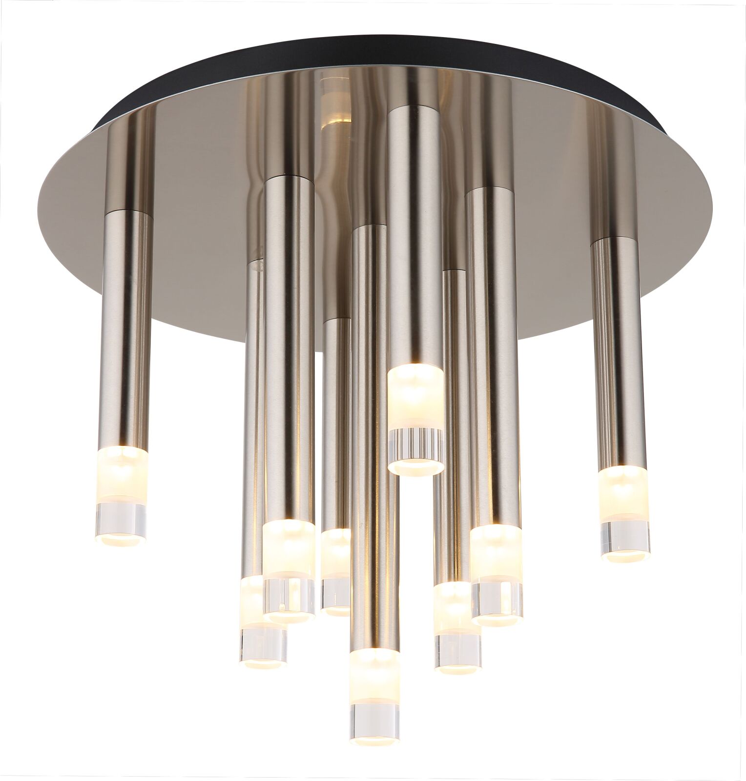 LED-Deckenleuchte - Nickel matt - Stab-Design - 9-flammig
