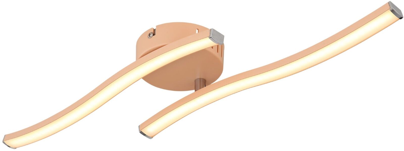 LED-Deckenleuchte - pfirsischfarben matt - opal - 2-flammig