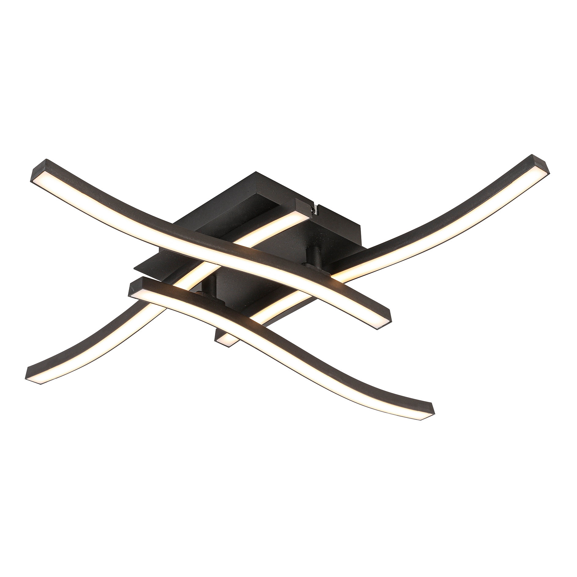 LED-Deckenleuchte - schwarz - 52x52 cm
