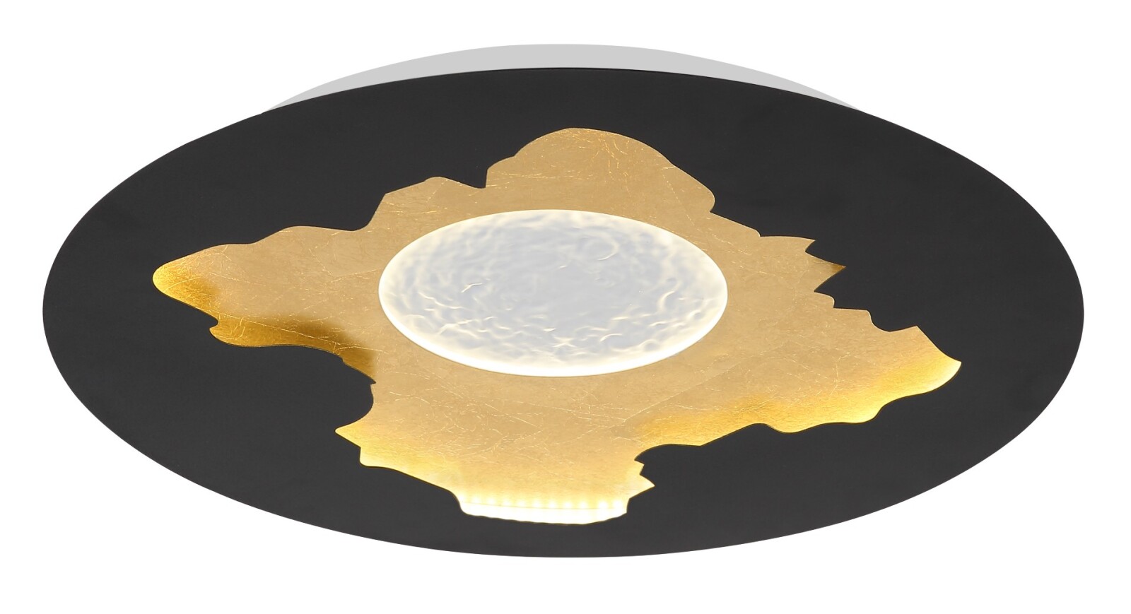 LED-Deckenleuchte - schwarz-blattgold-opal - dimmbar